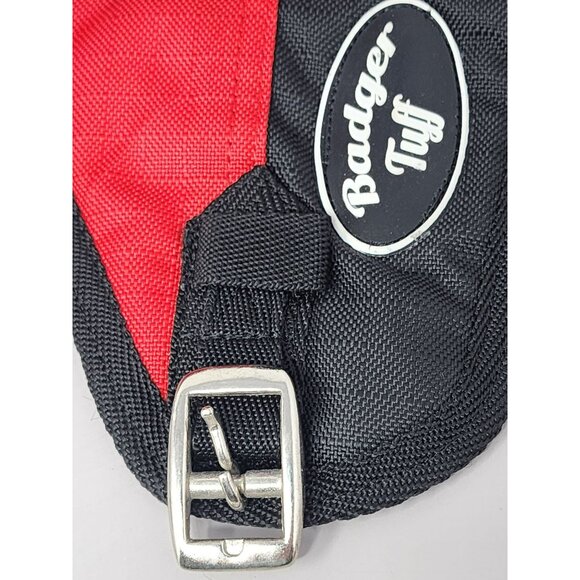 Badger Tuff Small Dog Coat Jacket Red Black With Adjustable Buckle & Belly Strap - Picture 7 of 10